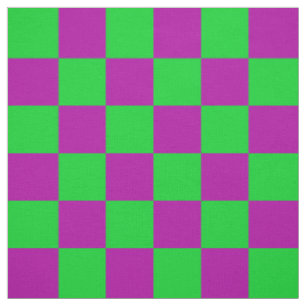 Tecido Padrão de Verificação Verde Roxo