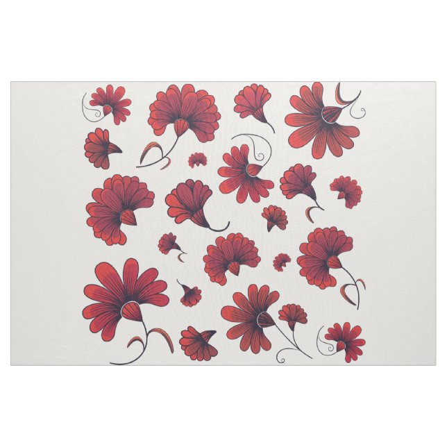 Tecido Padrão de vetor de cravo vermelho Flor (Jarda)