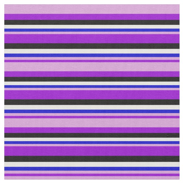 Tecido Padrão de Violeta Escuro, Ameixa, Azul, Branco e P (Detalhe)
