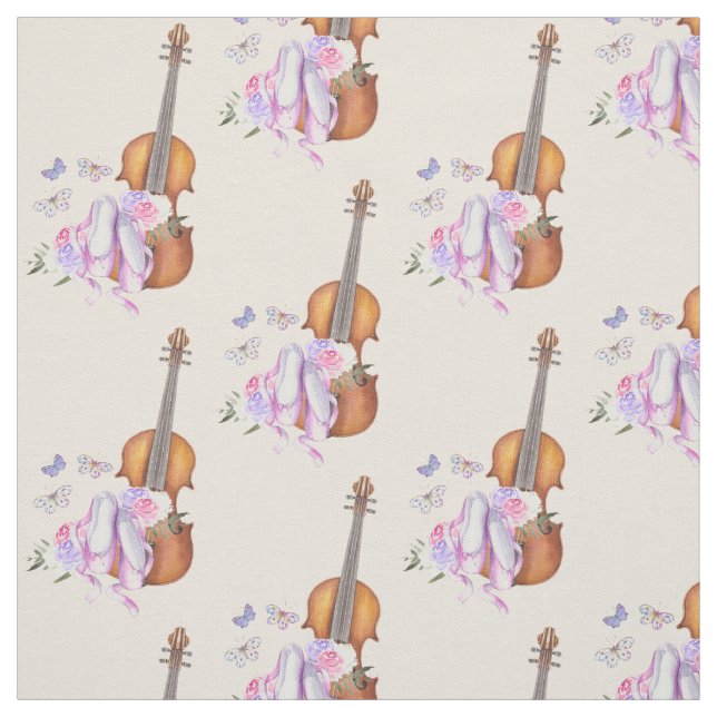 Tecido Padrão de Violino, Sapatilhas de Ballet e Borbolet (Modelo)