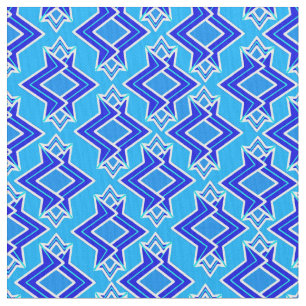 Tecido Padrão de Wallpaper Art Deco, Azul Ceruliano