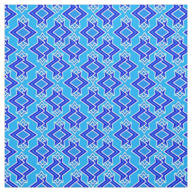 Tecido Padrão de Wallpaper Art Deco, Azul Ceruliano (Modelo)