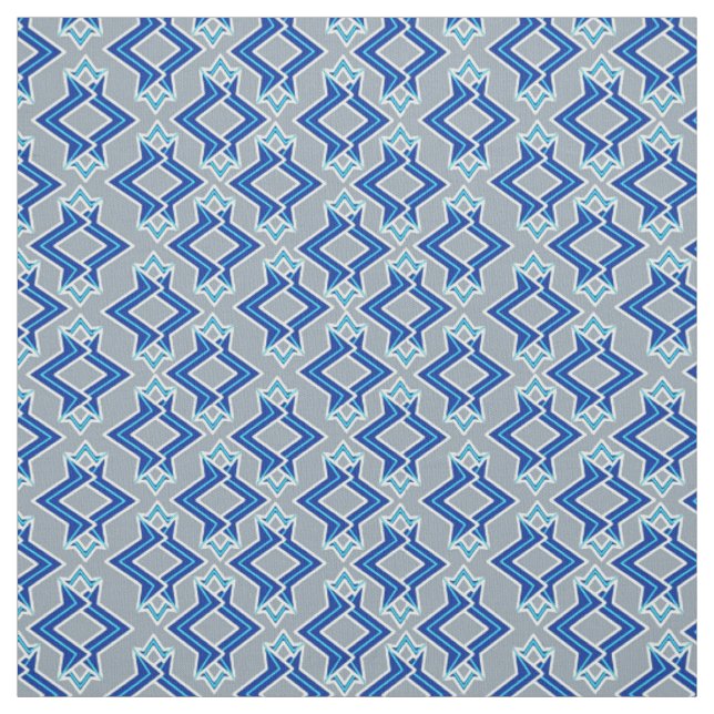 Tecido Padrão de wallpaper Art Deco, Cinzas / Cinzas e az (Modelo)
