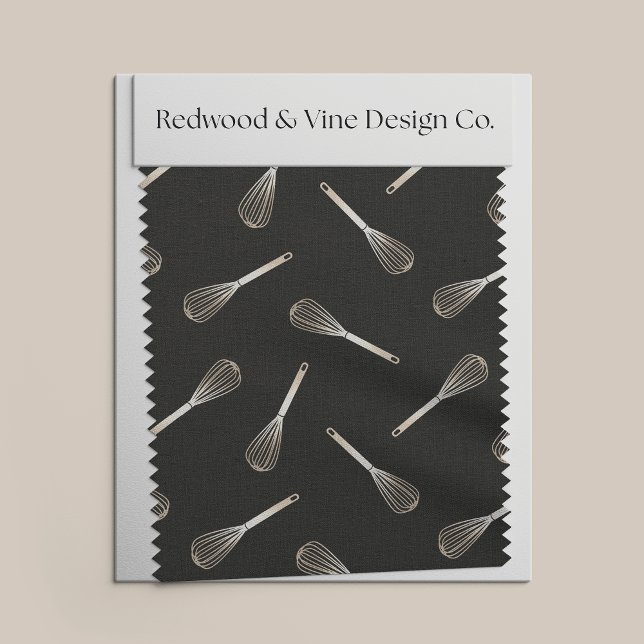 Tecido Padrão de Whisk da Cozinha Dourada e Negra (Criador carregado)