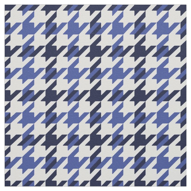 Tecido Padrão de xadrez de dente azul e branco retrógrado (Modelo)