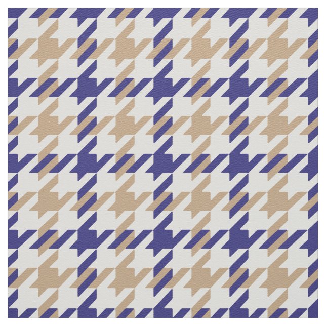 Tecido Padrão de xadrez de houndstooth azul e bege (Modelo)