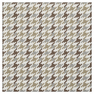 Tecido Padrão de xadrez de houndstooth neutro de moda de