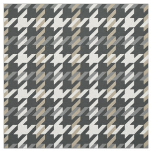 Tecido Padrão de xadrez de houndstooth neutro de moda de