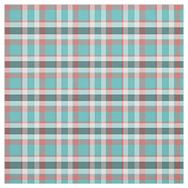 Tecido Padrão de Xadrez de Tartan Chic Tartan, Turquesa V (Modelo)
