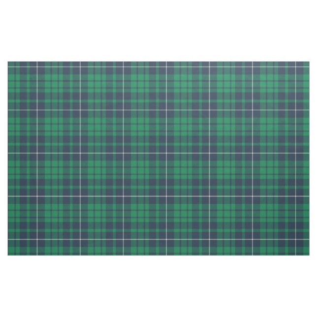 Tecido Padrão de Xadrez de Tartan Escocês Verde Azul (Fat Quarter)