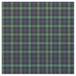 Tecido Padrão de Xadrez de Tartan Preto Verde Roxo