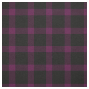 Tecido Padrão de Xadrez de Tartan Roxo e Preto