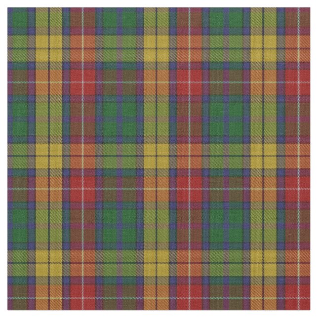 Tecido Padrão de Xadrez do Buchanan Clan Tartan (Detalhe)