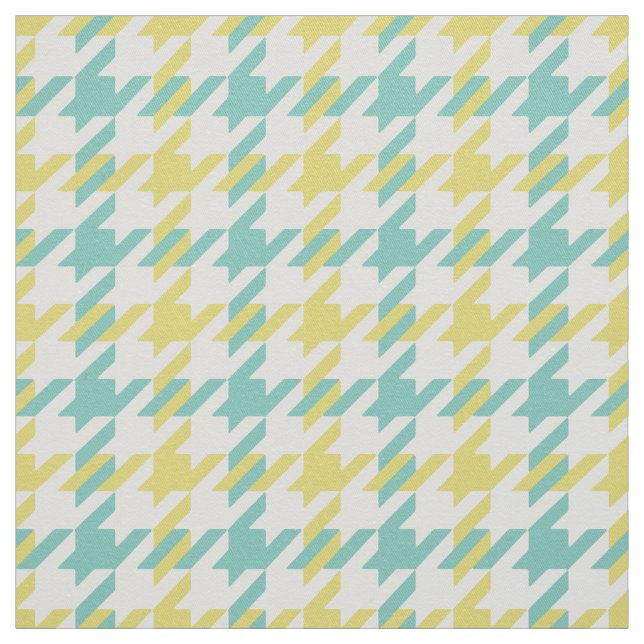 Tecido Padrão de xadrez do houndstooth, amarelo e da ment (Modelo)