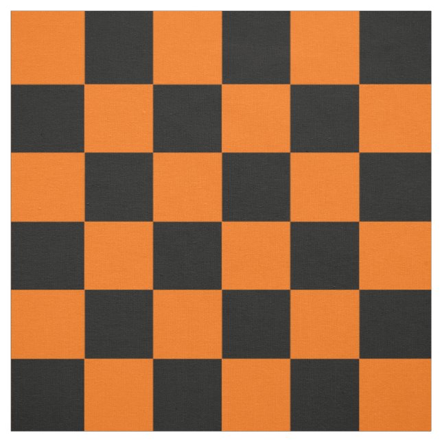 Tecido Padrão de Xadrez Laranja e Preto (Modelo)