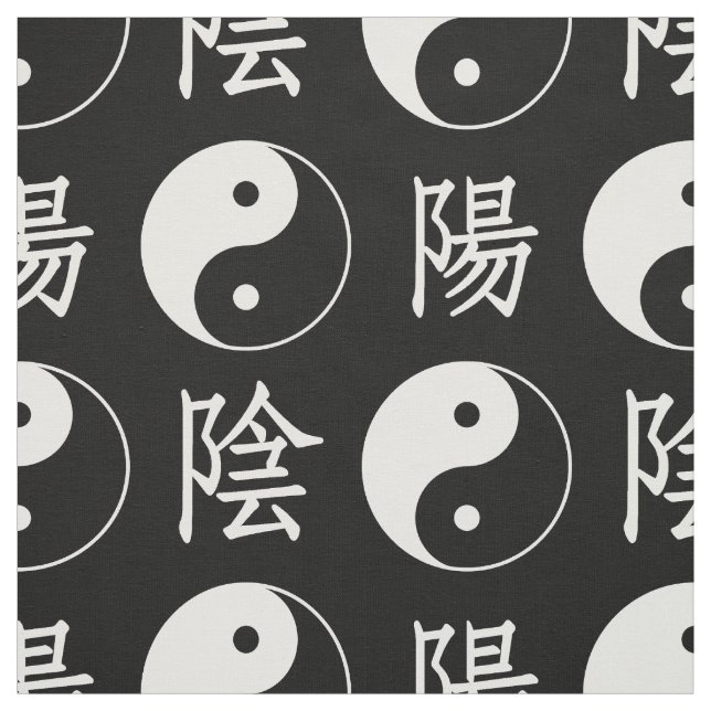 Tecido Padrão de Yinyang Chinês de Fundo Negro (Modelo)
