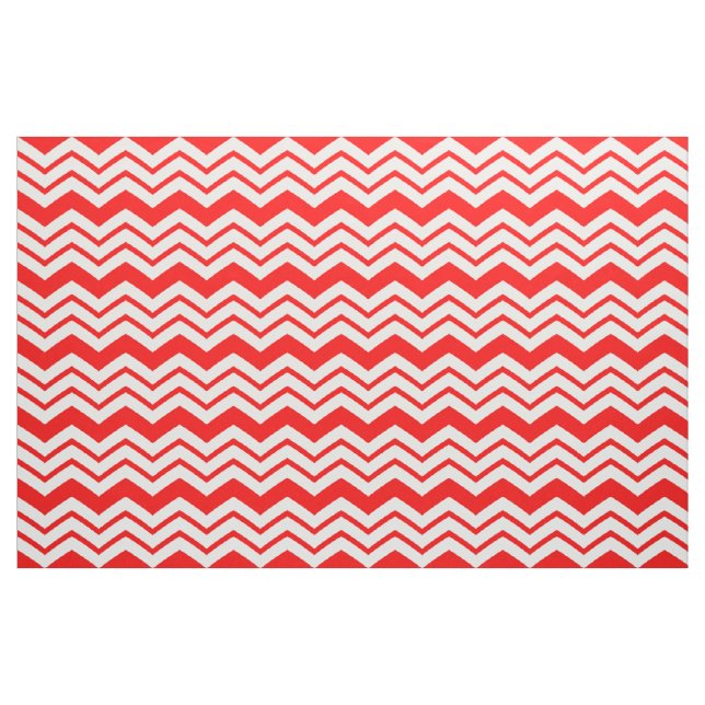 Tecido Padrão de ziguezague em chevron vermelho e branco (Fat Quarter)