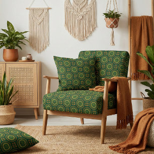 Tecido Padrão Decorativo do Boho Verde e Amarelo