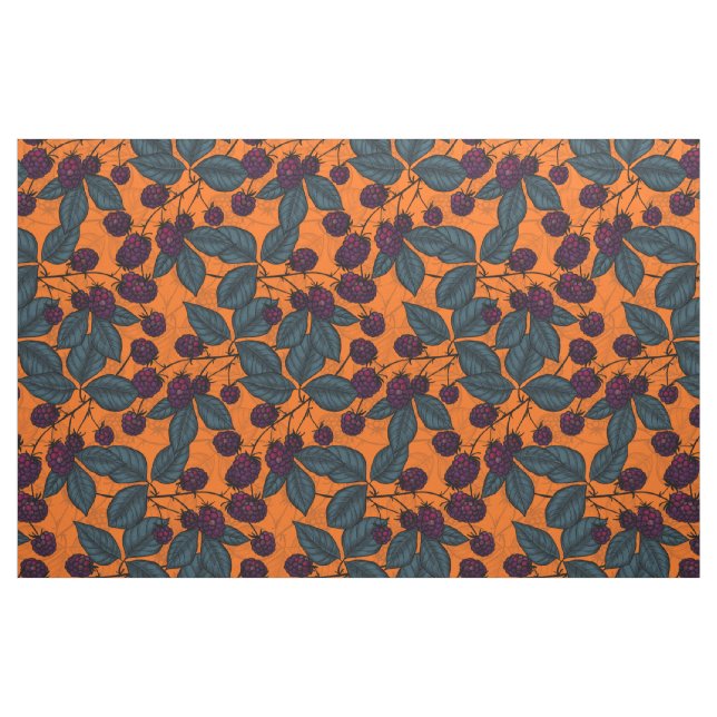 Tecido Padrão desenhado à mão de Blackberry (Fat Quarter)