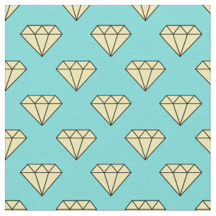 Tecido Padrão Diamond - Amarelo e Turquesa