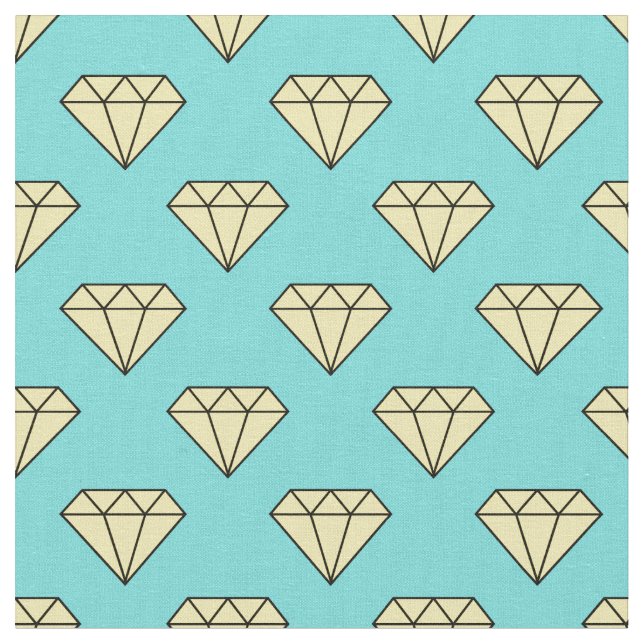 Tecido Padrão Diamond - Amarelo e Turquesa (Detalhe)