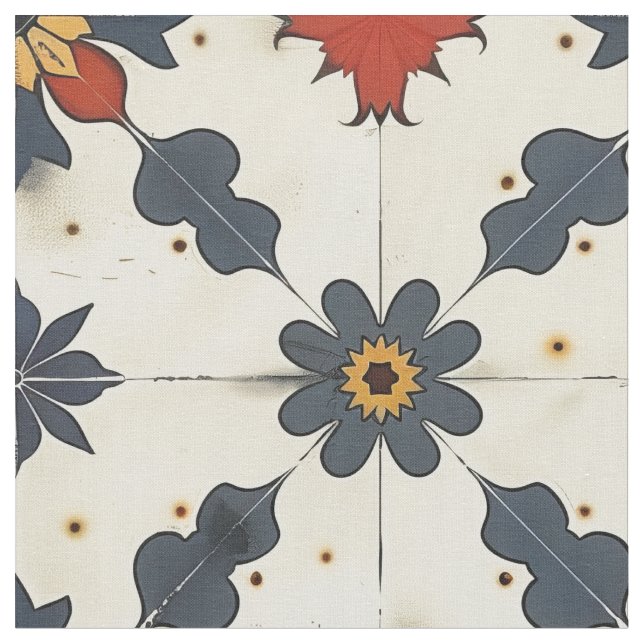 Tecido Padrão do Azulejo espanhol Vintage (Detalhe)