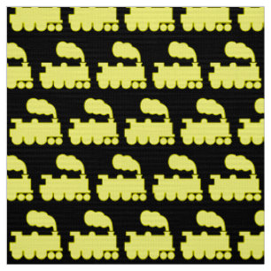 Tecido Padrão do comboio a vapor - Amarelo a preto