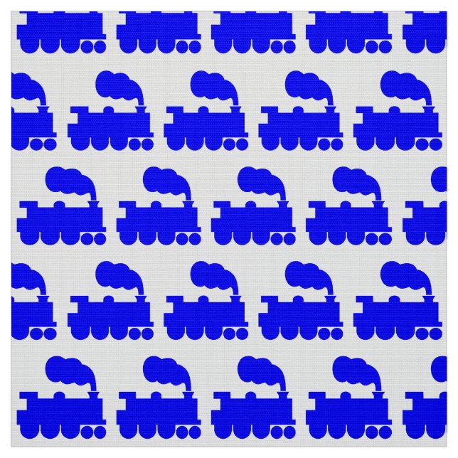 Tecido Padrão do comboio a vapor - Azul em branco (Modelo)