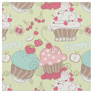 Tecido padrão do cupcake