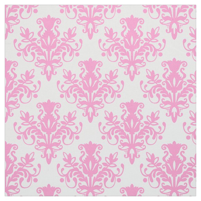 Tecido Padrão do Damask 02 - Cor-de-rosa em branco (Modelo)