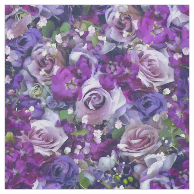 Tecido Padrão do Jardim das Flores Violet Lilac Rosa (Modelo)