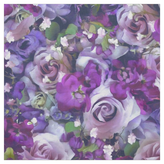 Tecido Padrão do Jardim das Flores Violet Lilac Rosa (Modelo)