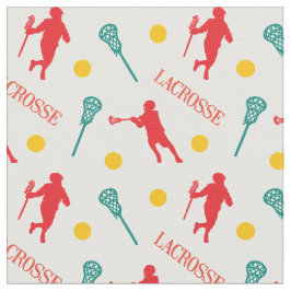 Tecido Padrão do jogador de lacrosse masculino vermelho e