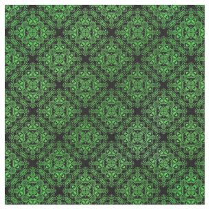 Tecido Padrão do Medalhão Verde Damask