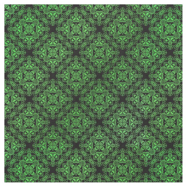 Tecido Padrão do Medalhão Verde Damask (Detalhe)