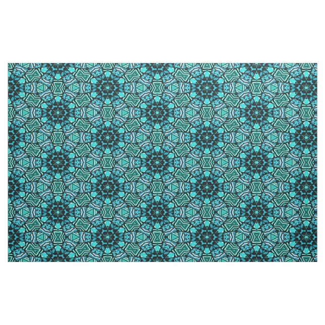 Tecido Padrão do mosaico oriental da turquesa do chic Ret (Fat Quarter)
