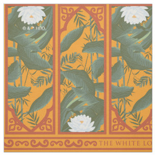 Tecido Padrão do Painel Botânico Sunset - O Lotus Branco