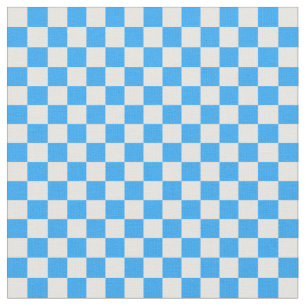Tecido Padrão do Quadro de Verificação Azul e Branco