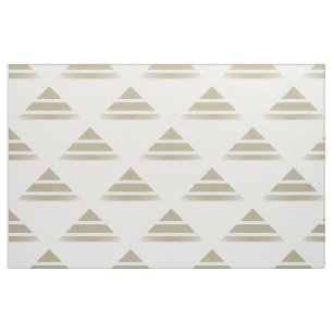 Tecido Padrão do Triângulo Geográfico Branco Beige