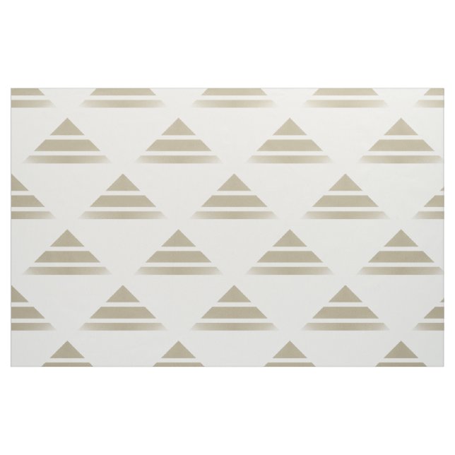 Tecido Padrão do Triângulo Geográfico Branco Beige (Fat Quarter)