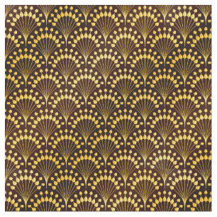 Tecido Padrão do ventilador Dourado Art Deco