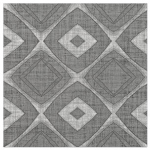 Tecido Padrão dos quadrados da Cinza Faux Batik Linen da 