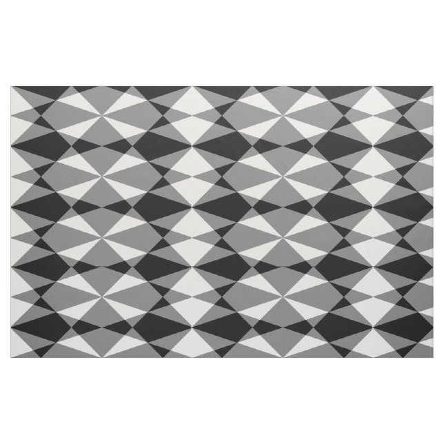 Tecido Padrão dos quadrados de diamante branco retrô pret (Fat Quarter)