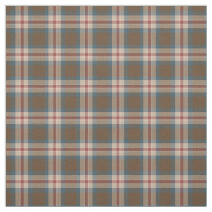 Tecido Padrão dos quadrados de Tartan vermelho branco-az