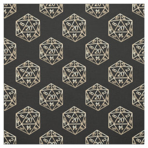 Tecido Padrão Dourado D20   Tabletop Role Player Dice