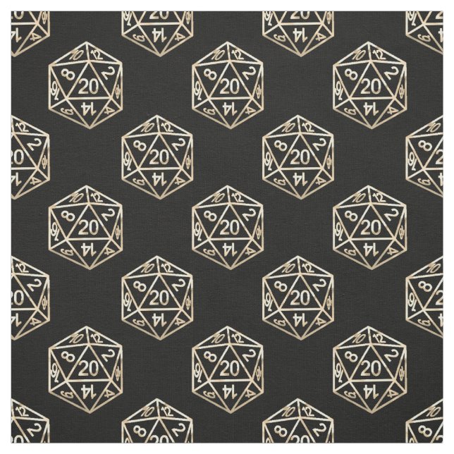 Tecido Padrão Dourado D20 | Tabletop Role Player Dice (Modelo)