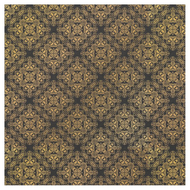 Tecido Padrão Dourado do Damask Medallion (Detalhe)