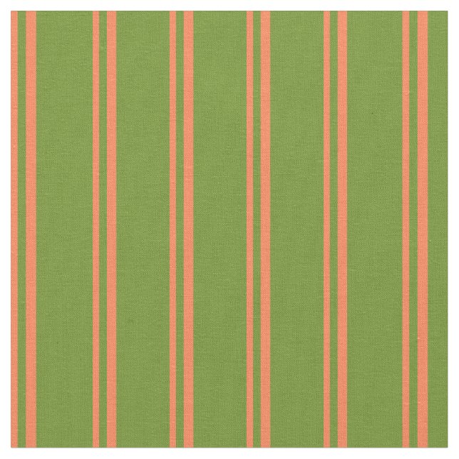 Tecido Padrão em linha verde e coral (Detalhe)