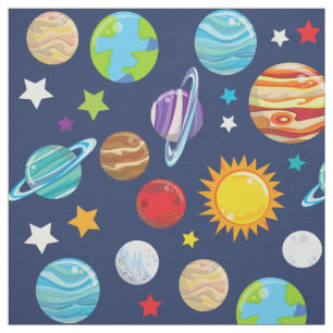 Tecido Padrão Espacial, Planetas, Estrelas, Cosmos, Galáx