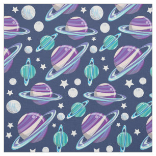 Tecido Padrão Espacial, Planetas, Estrelas, Galáxias, Cos